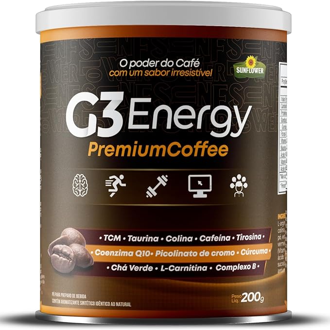 G3 Energy Premium Coffee Solúvel Pré Treino 200g – Sunflower Indústria