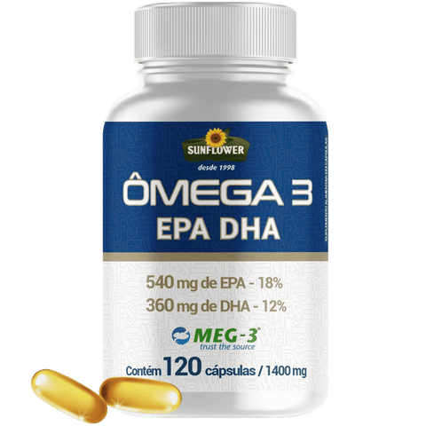 Ômega 3 PURO 1400mg Altos Níveis EPA 540 DHA 360 Sunflower