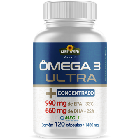 Ômega 3 Ultra Concentrado 990EPA/660DHA 1.45g 120 cápsulas Sunflower